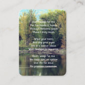 Christian Memorial Keepsake Lake Pond Park Ducks  Visitekaartje (Voorkant)