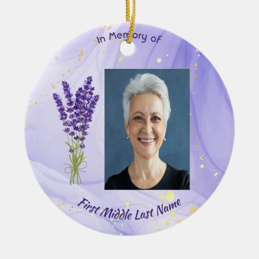 Christian Memorial Keepsake Lavender Garden Flower Keramisch Ornament (Voorkant)