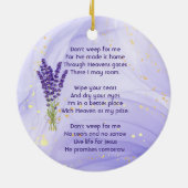 Christian Memorial Keepsake Lavender Garden Flower Keramisch Ornament (Achterkant)