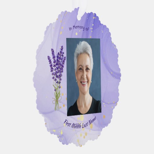 Christian Memorial Keepsake Lavender Garden Flower Ornament Kaart (Rechts)