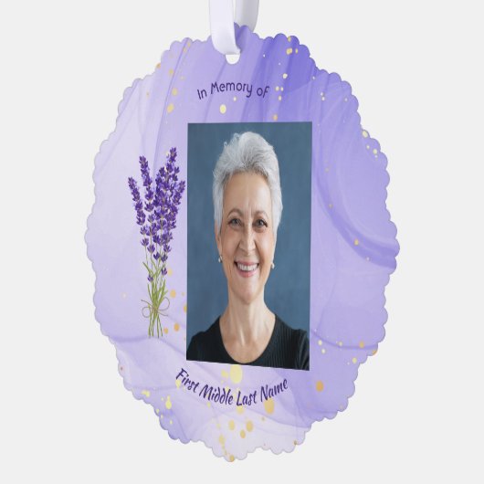 Christian Memorial Keepsake Lavender Garden Flower Ornament Kaart (Links)