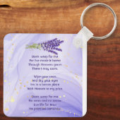 Christian Memorial Keepsake Lavender Garden Flower Sleutelhanger (Achterkant)