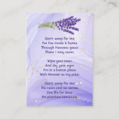 Christian Memorial Keepsake Lavender Garden Flower Visitekaartje (Achterkant)