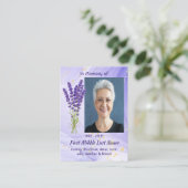 Christian Memorial Keepsake Lavender Garden Flower Visitekaartje (Staand voorkant)