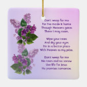 Christian Memorial Keepsake Lilac Garden Flower  Keramisch Ornament (Achterkant)