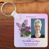 Christian Memorial Keepsake Lilac Garden Flower  Sleutelhanger (Voorkant)