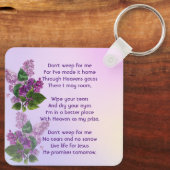 Christian Memorial Keepsake Lilac Garden Flower  Sleutelhanger (Achterkant)