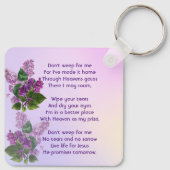 Christian Memorial Keepsake Lilac Garden Flower  Sleutelhanger (Achterkant)