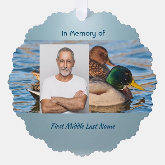 Christian Memorial Keepsake Mallard Ducks Bird Ornament Kaart (Voorkant)