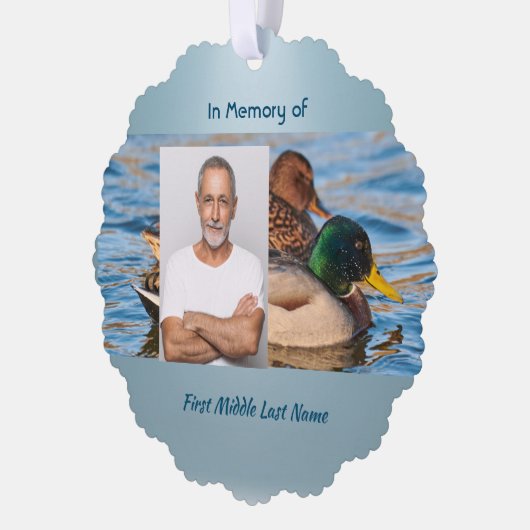 Christian Memorial Keepsake Mallard Ducks Bird Ornament Kaart (Links)