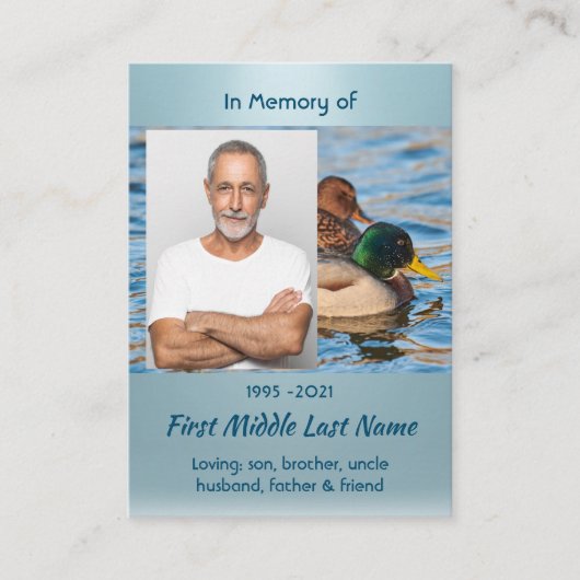 Christian Memorial Keepsake Mallard Ducks Bird Visitekaartje (Voorkant)