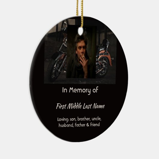 Christian Memorial Keepsake Motorcycle Biker Keramisch Ornament (Rechts)