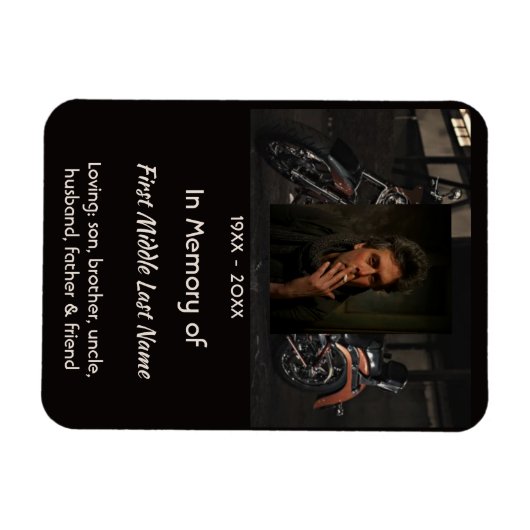 Christian Memorial Keepsake Motorcycle Biker Magneet (Horizontaal)