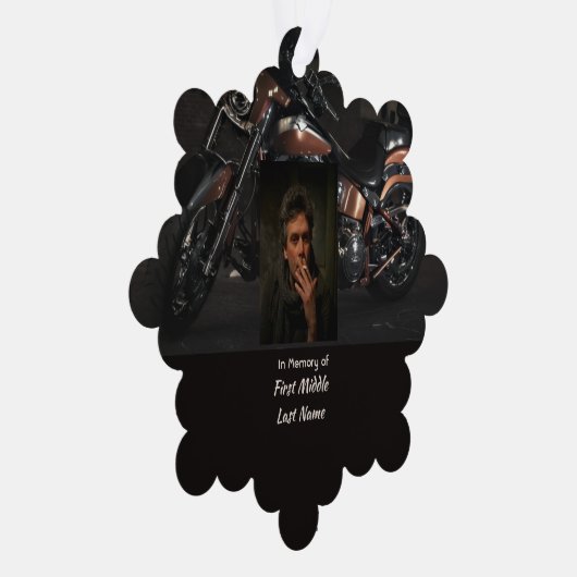 Christian Memorial Keepsake Motorcycle Biker Ornament Kaart (Rechts)