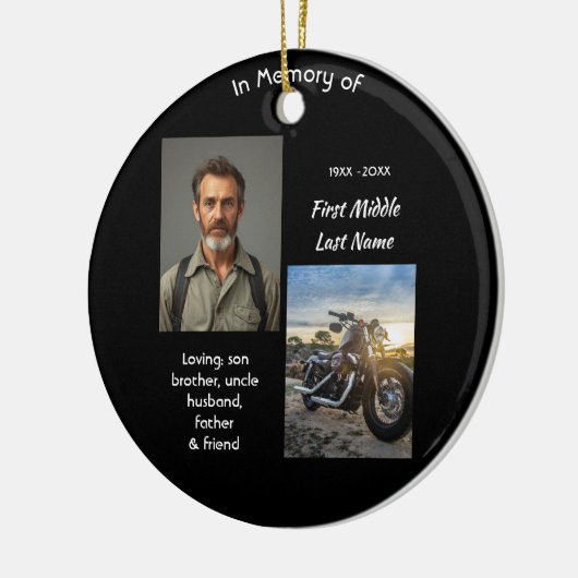 Christian Memorial Keepsake Motorcycle Chopper Keramisch Ornament (Links)