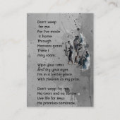 Christian Memorial Keepsake Music Jazz Band Visitekaartje (Achterkant)