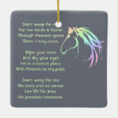 Christian Memorial Keepsake Pastel Horse Art Keramisch Ornament (Achterkant)