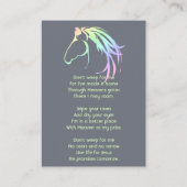Christian Memorial Keepsake Pastel Horse Art Visitekaartje (Achterkant)