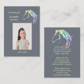 Christian Memorial Keepsake Pastel Horse Art Visitekaartje (Voorkant / Achterkant)