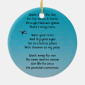 Christian Memorial Keepsake Pilot Airplane Flying Keramisch Ornament (Achterkant)