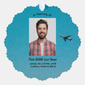 Christian Memorial Keepsake Pilot Airplane Flying Ornament Kaart (Voorkant)