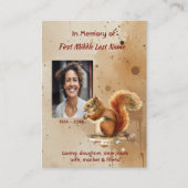 Christian Memorial keepsake Red Squirrel Visitekaartje (Voorkant)