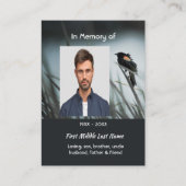 Christian Memorial Keepsake  Red-wing Blackbird Visitekaartje (Voorkant)