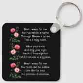 Christian Memorial Keepsake  Roses Garden Flowers Sleutelhanger (Achterkant)