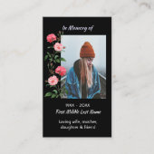 Christian Memorial Keepsake  Roses Garden Flowers Visitekaartje (Voorkant)
