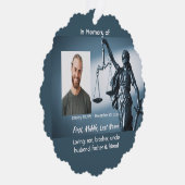 Christian Memorial Keepsake Scales Justice Law Ornament Kaart (Rechts)