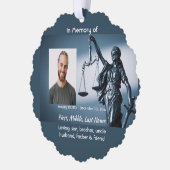 Christian Memorial Keepsake Scales Justice Law Ornament Kaart (Links)