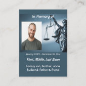 Christian Memorial Keepsake Scales Justice Law Visitekaartje (Voorkant)