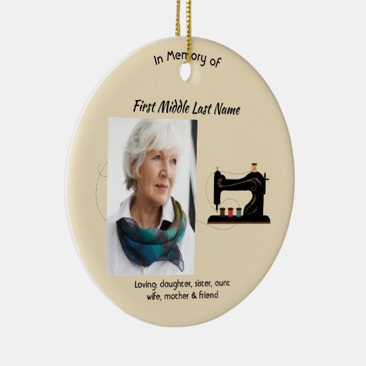 Christian Memorial Keepsake Seamstress Keramisch Ornament (Rechts)