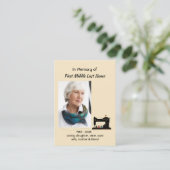 Christian Memorial Keepsake Seamstress  Visitekaartje (Staand voorkant)