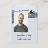 Christian Memorial Keepsake Snowboarding Winter Contactkaartje (Voorkant)