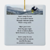Christian Memorial Keepsake Snowboarding Winter Keramisch Ornament (Achterkant)