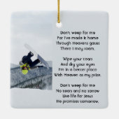 Christian Memorial Keepsake Snowboarding Winter Keramisch Ornament (Achterkant)