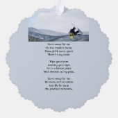 Christian Memorial Keepsake Snowboarding Winter Ornament Kaart (Achterkant)
