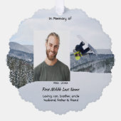 Christian Memorial Keepsake Snowboarding Winter Ornament Kaart (Voorkant)