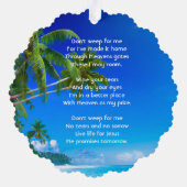 Christian Memorial Keepsake Tropical Beach Exotic Ornament Kaart (Achterkant)