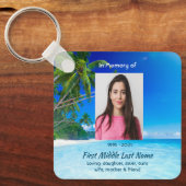 Christian Memorial Keepsake Tropical Beach Exotic Sleutelhanger (Voorkant)