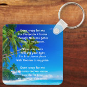 Christian Memorial Keepsake Tropical Beach Exotic Sleutelhanger (Achterkant)