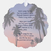 Christian Memorial Keepsake Tropical Beach Ornament Kaart (Achterkant)