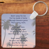 Christian Memorial Keepsake Tropical Beach Sleutelhanger (Achterkant)