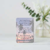Christian Memorial Keepsake Tropical Beach  Visitekaartje (Staand voorkant)