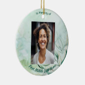 Christian Memorial Keepsake  Watercolor Foliage  Keramisch Ornament (Rechts)