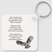 Christian Memorial Keepsake Watercolor Owl Bird Sleutelhanger (Achterkant)