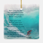 Christian Memorial Keepsake  Wave Surfer Water Keramisch Ornament (Achterkant)