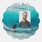 Christian Memorial Keepsake  Wave Surfer Water Ornament Kaart (Voorkant)