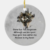 Christian Memorial Keepsake Wolf Wolves Animal art Keramisch Ornament (Achterkant)
